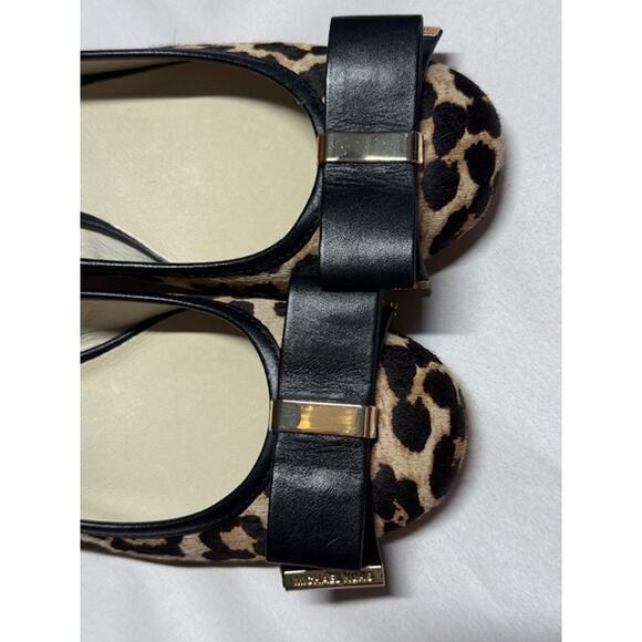 Michael Kors Leopard Print Calf Hair Pumps Bow Detail Chunky Heel Size 7M - Picture 8 of 12